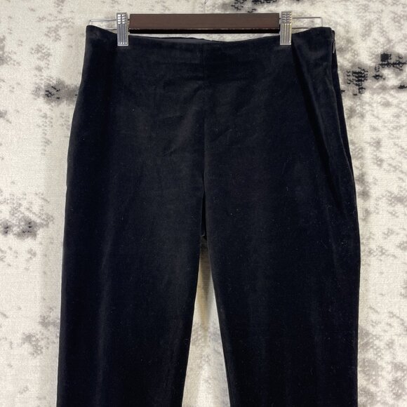 Lauren Ralph Lauren Pants Womens Size 6 Black Velour Skinny Stretch‎ - Picture 3 of 15